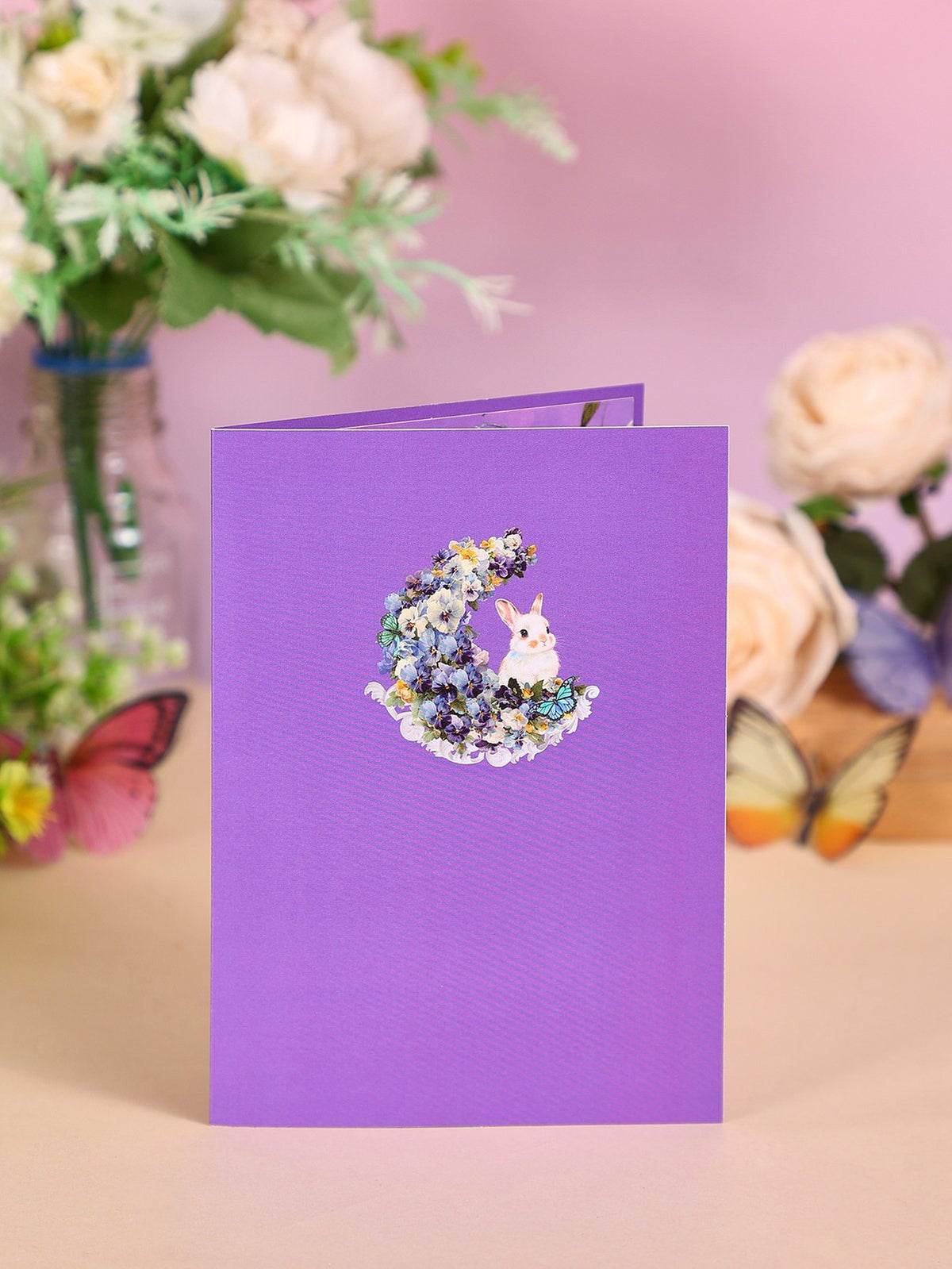 Moon Bunny Flip Pop Up Card