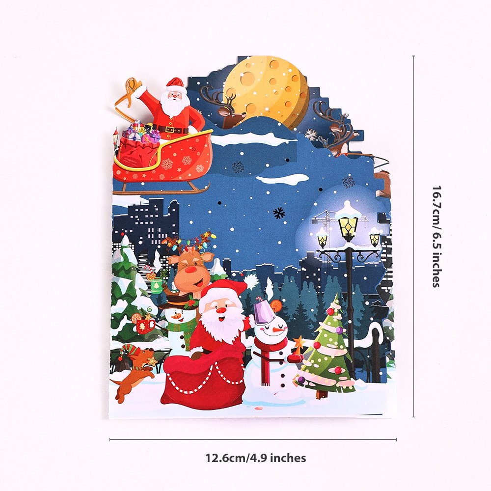 City Christmas Double Door Pop Up Card
