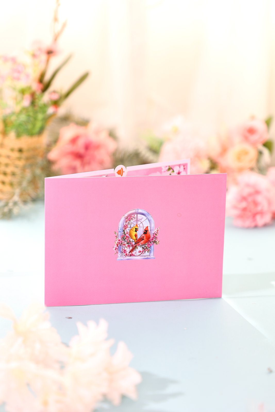 Arch Cherry Blossom Bird Greeting Card