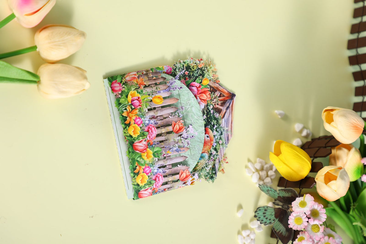 Parrot Tulip Double Door Card