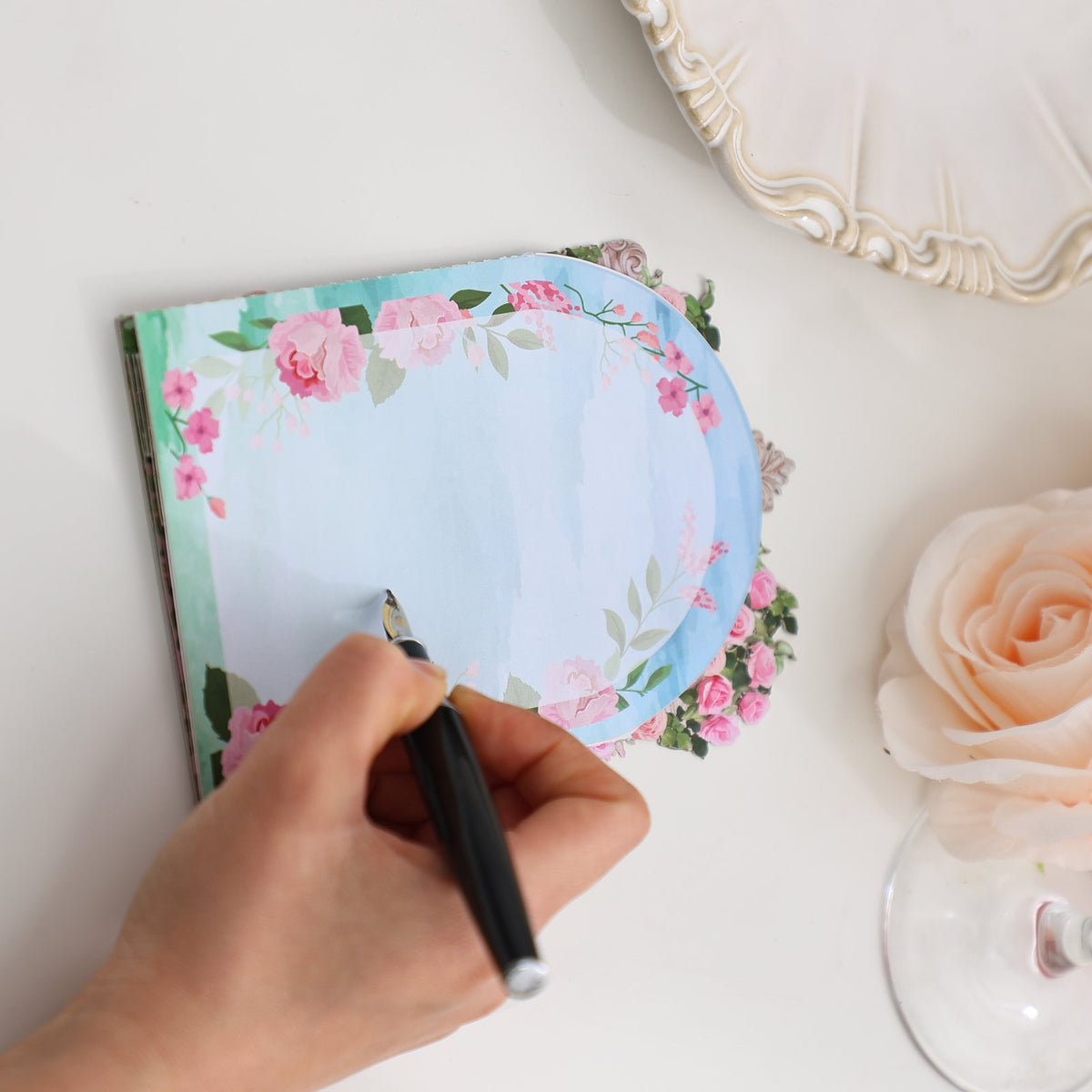 Pink Garden Carousel Greeting Card