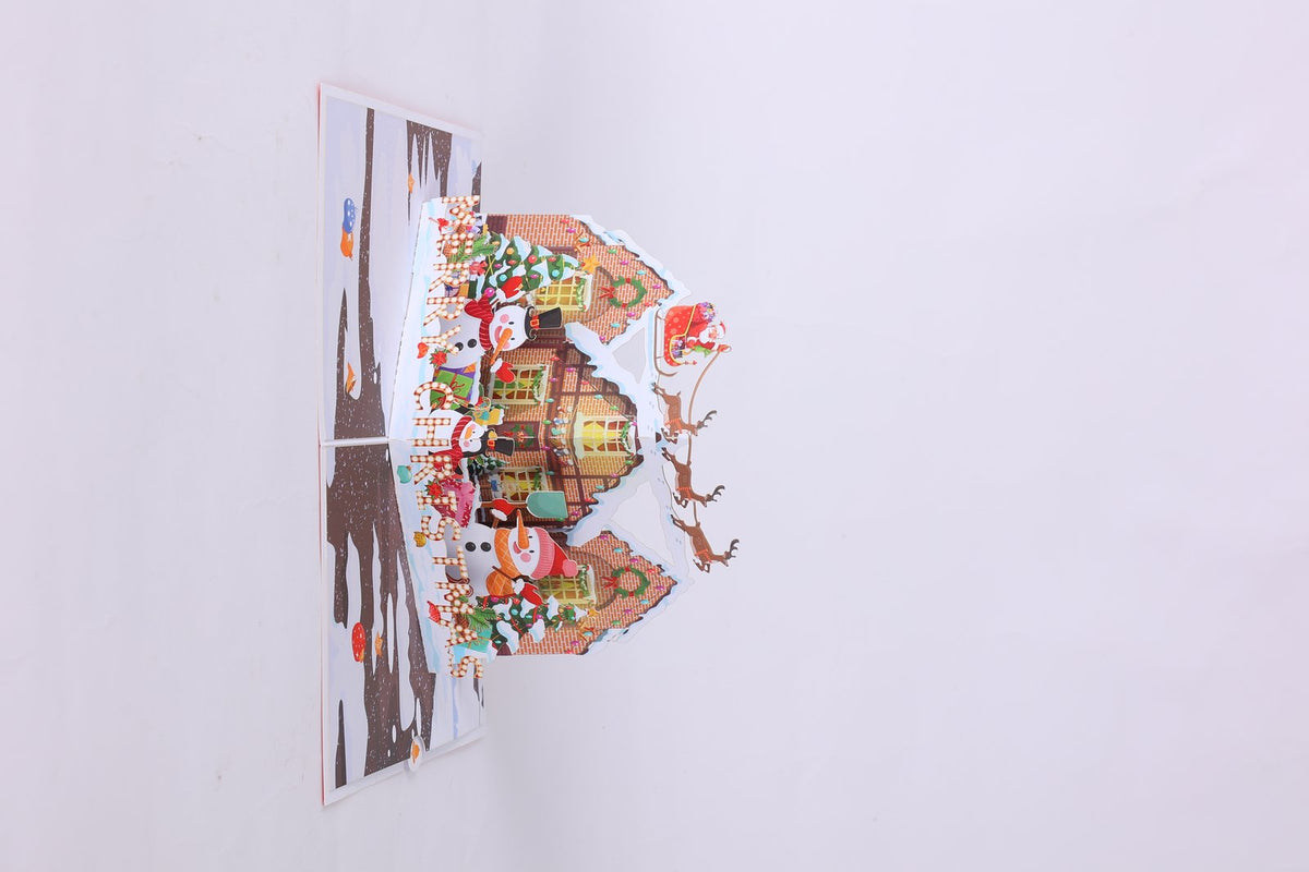 Snowy Night Christmas House 3D Pop Up Card