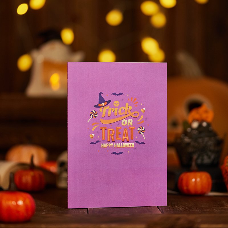 Halloween Pumpkin Crescent Moon Greeting Card