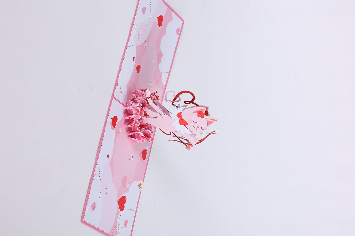 Cupid Kitten 3D Pop Up Card