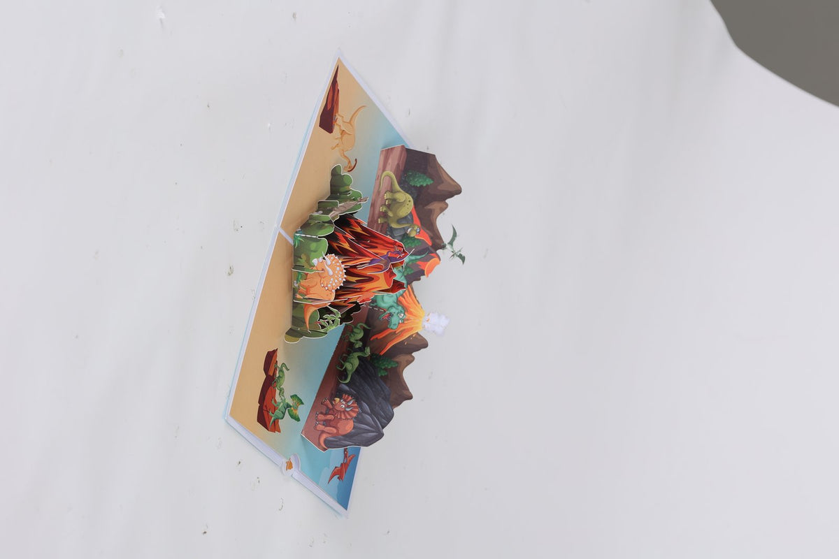 Dinosaur Volcano 3D Pop Up Card