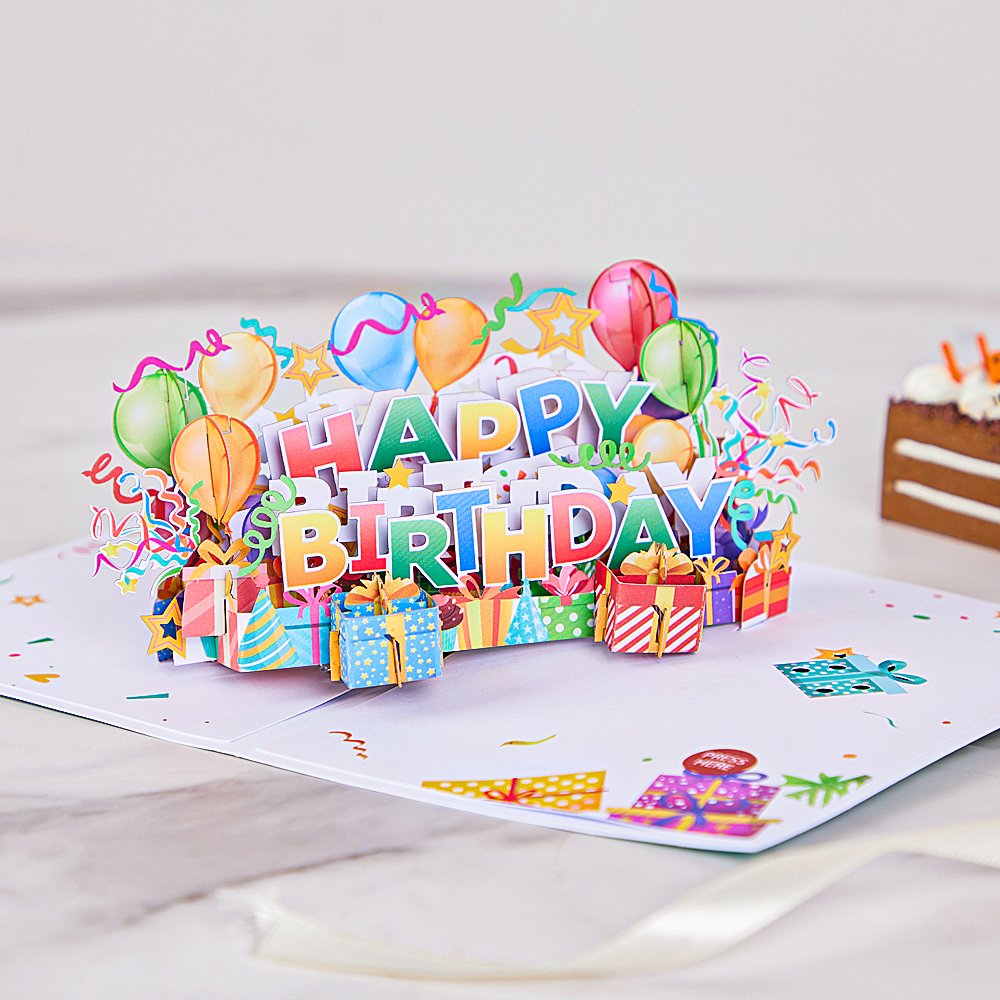 LED Lights & Music Birthday 3D Pop Up Card