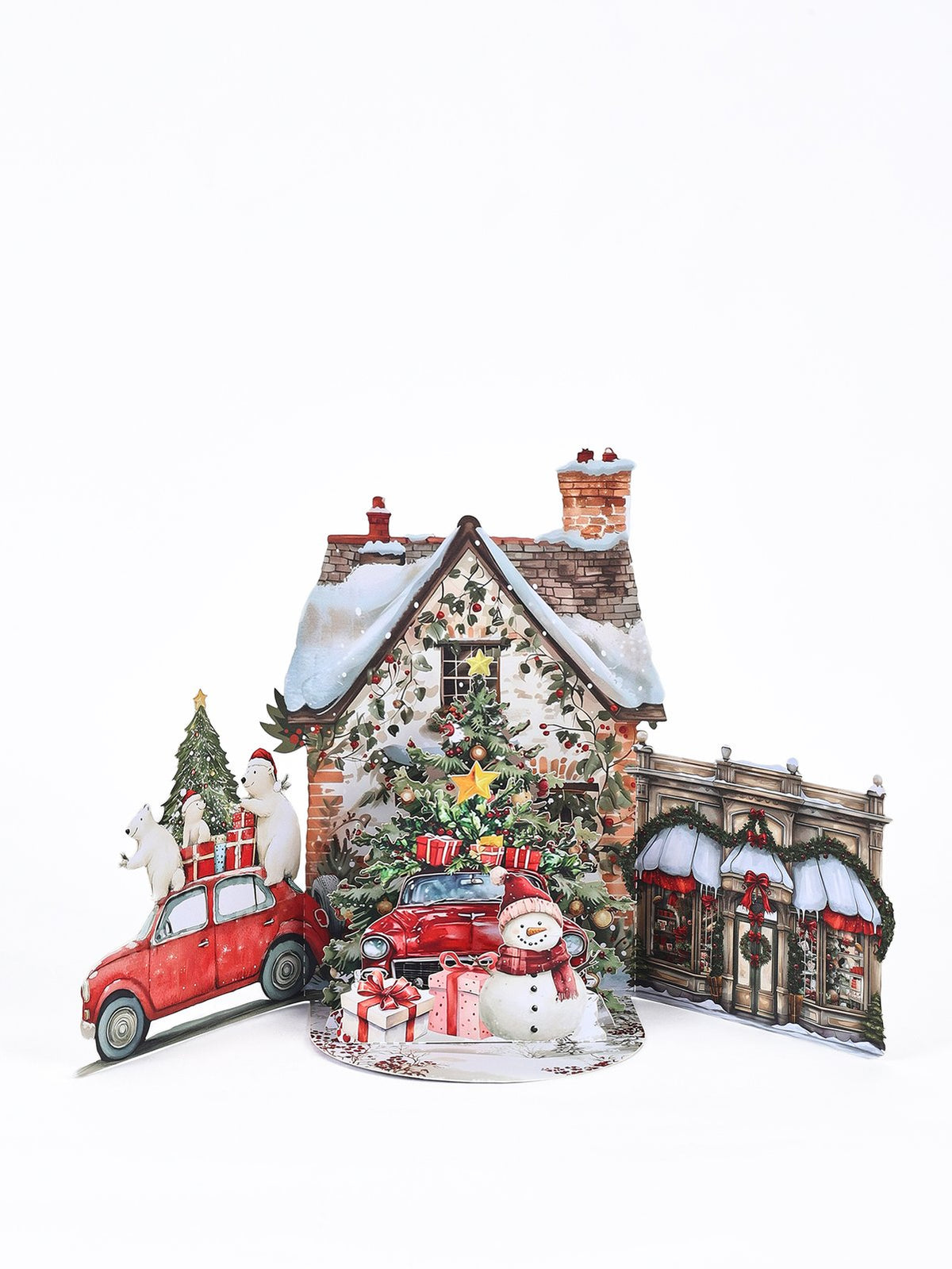 Christmas Vintage Car Flip Pop Up Card