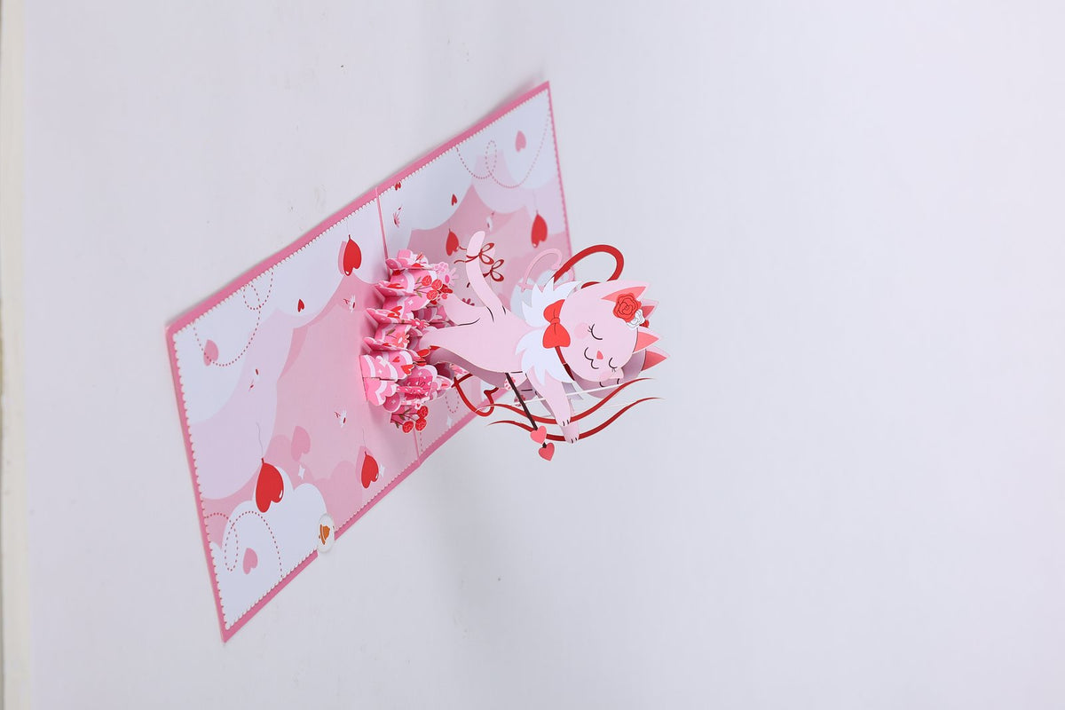 Cupid Kitten 3D Pop Up Card