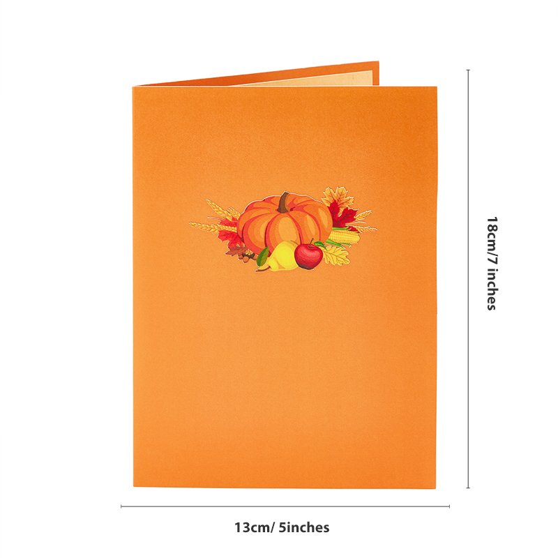 Pumpkin Floral Thanksgiving Flip Pop Up Card