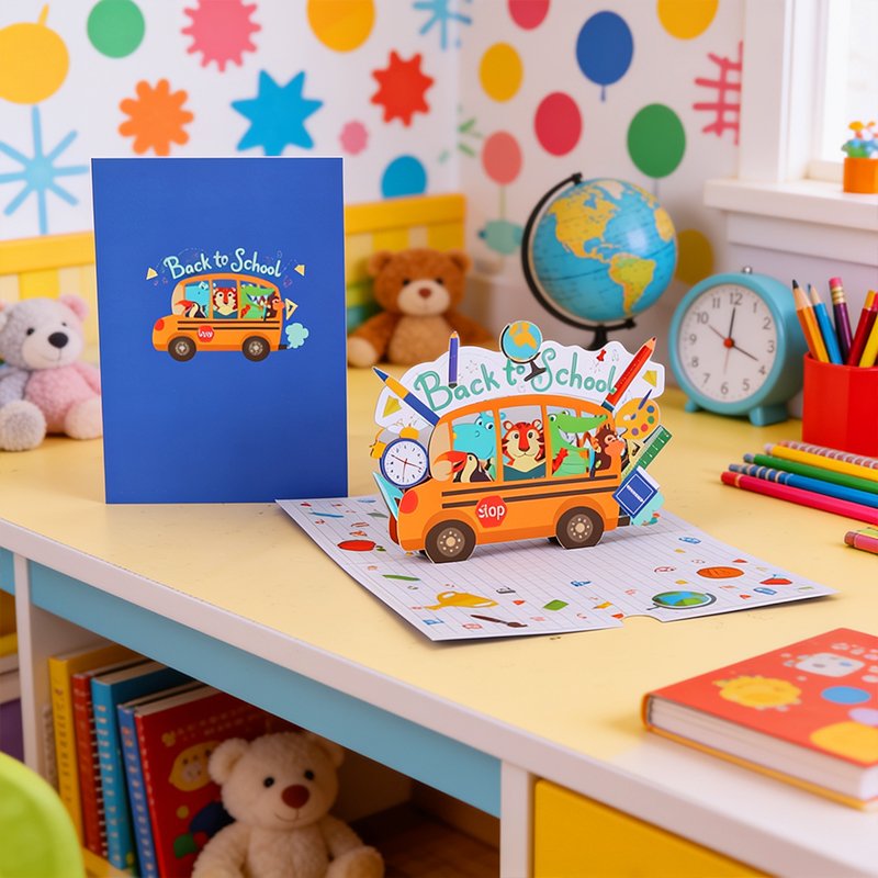 Back To School Car Greeting Card