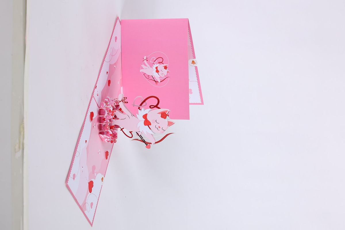 Cupid Kitten 3D Pop Up Card