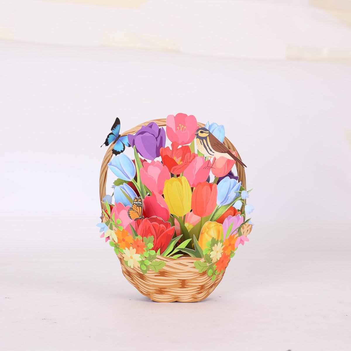 Tulip Mini Flower Basket Greeting Card