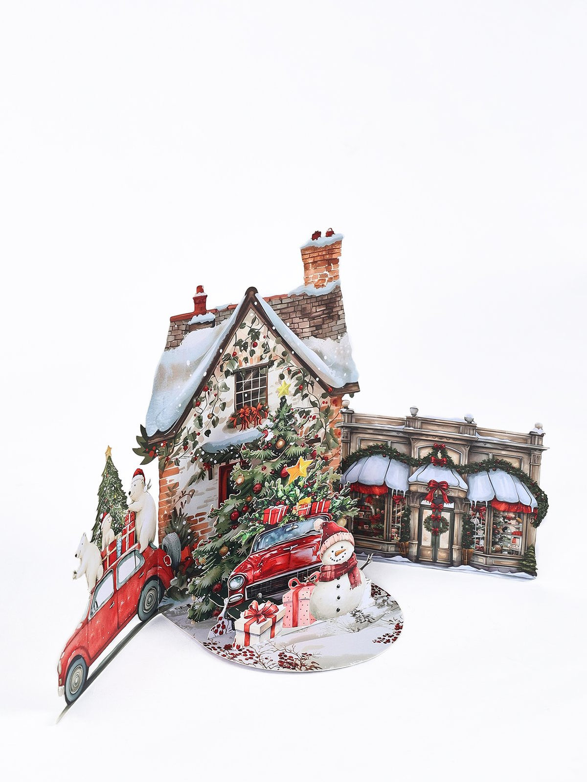 Christmas Vintage Car Flip Pop Up Card