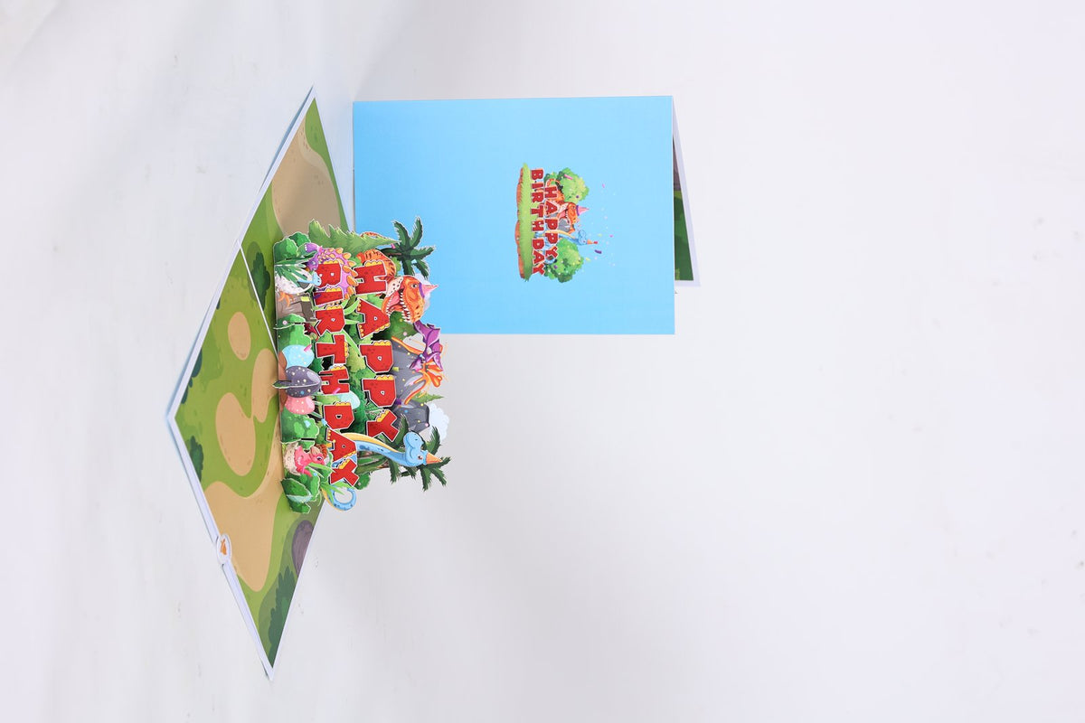 Blue Birthday Flip Pop Up Card