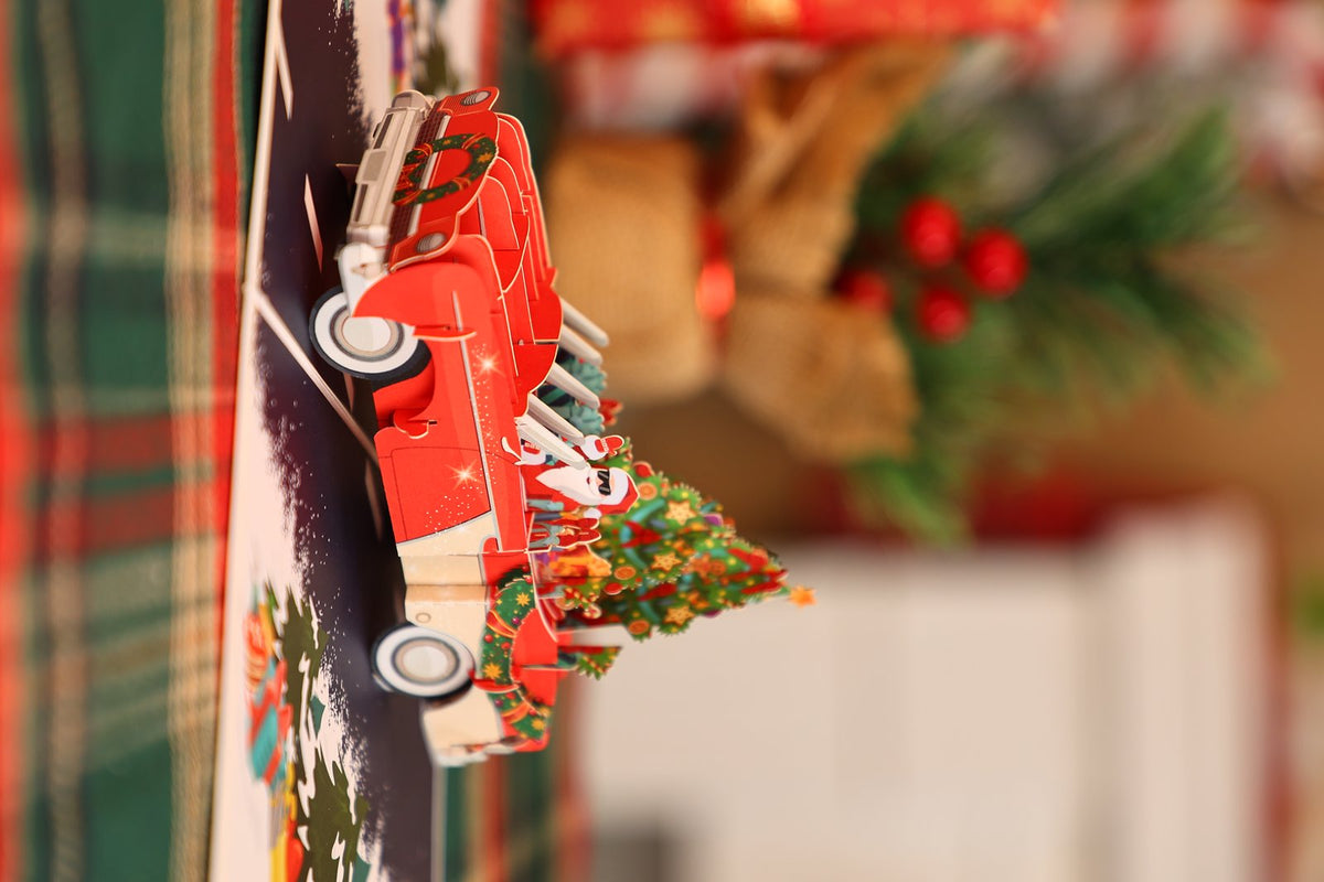 Christmas Vintage Sports Car Greeting Card