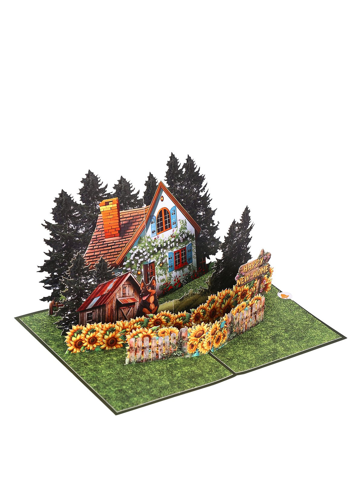 Sunflower Cottage 3D Pop Up Card
