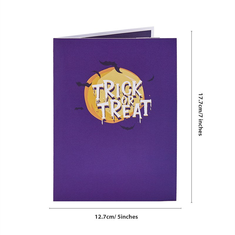 Halloween Cat & Bat Cart Pop Up Card