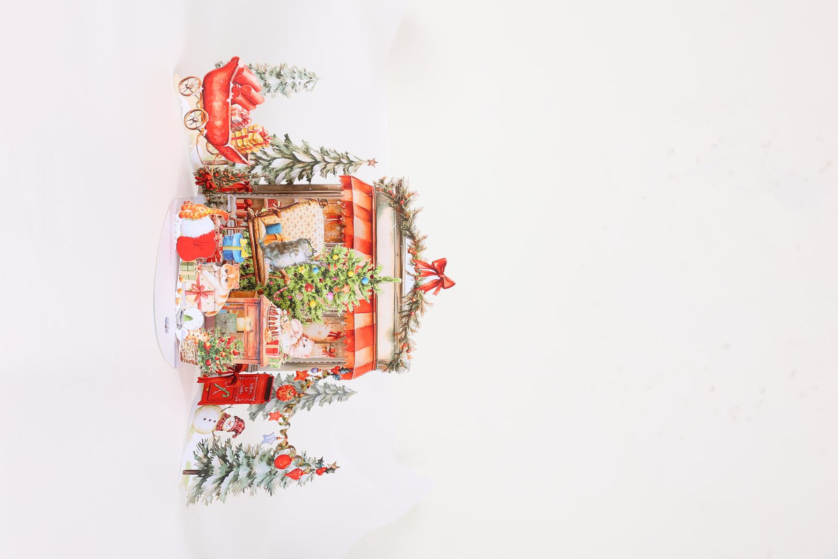 Christmas Sleigh Church 3D Pop Up Card