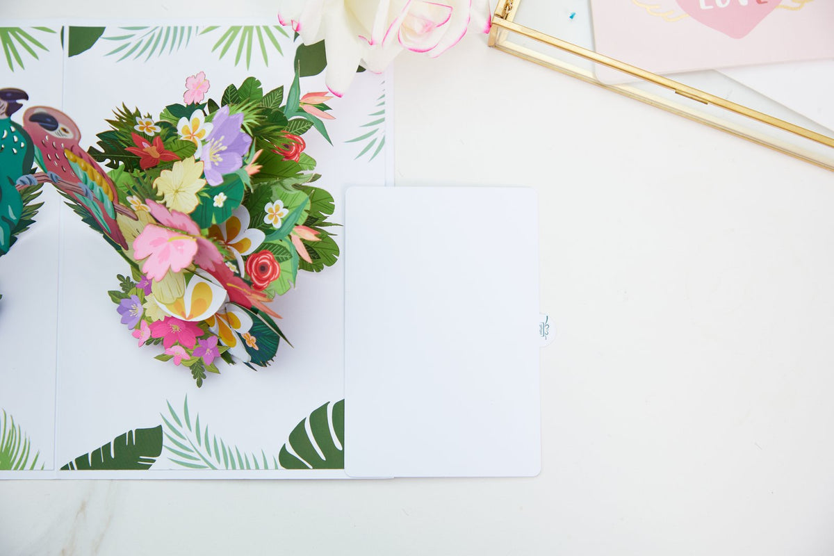 Lovebirds Fresh Flowers Greeting Card