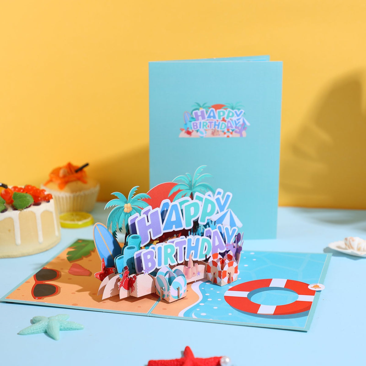 Surfing Birthday 3D Pop Up Card