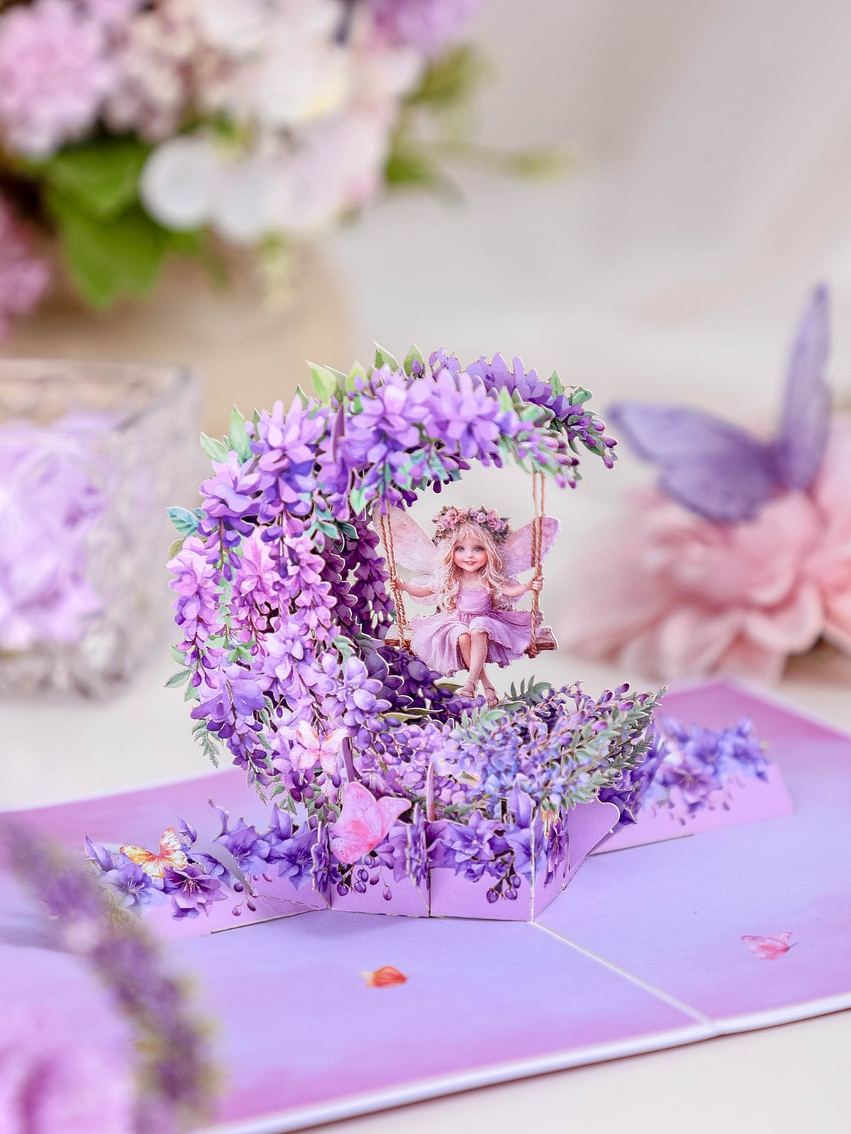Leprechaun Wisteria Swing Crescent Moon 3D Pop Up Card