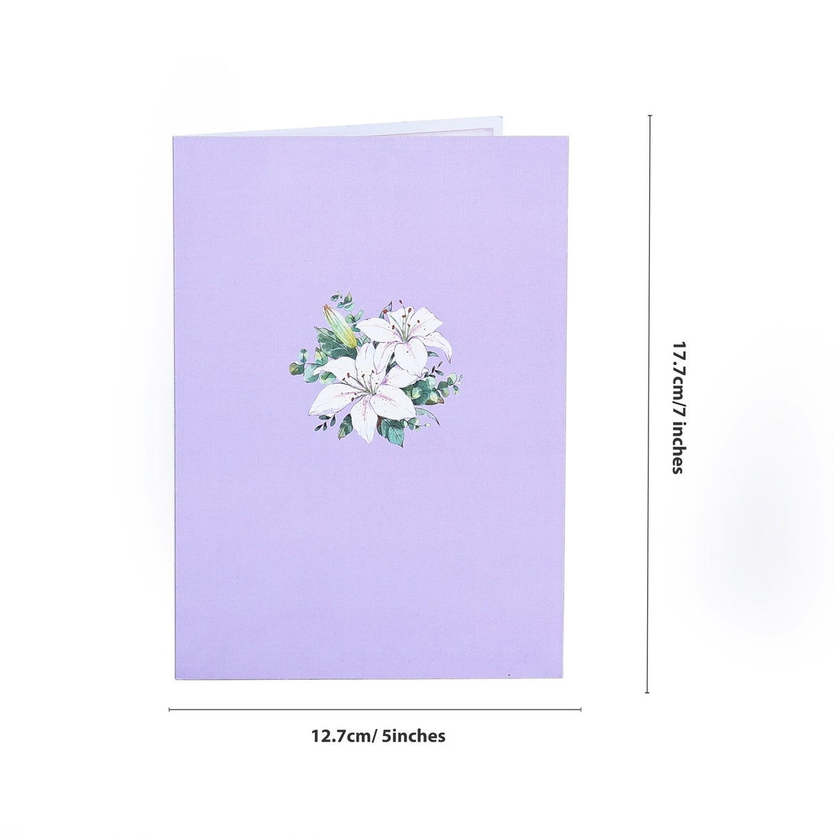 Purple Lily Floral Branch 3D Pop Up Card