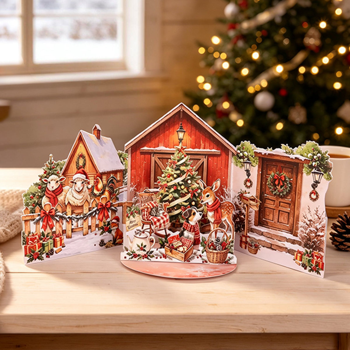 Christmas Double Door Pop Up Card
