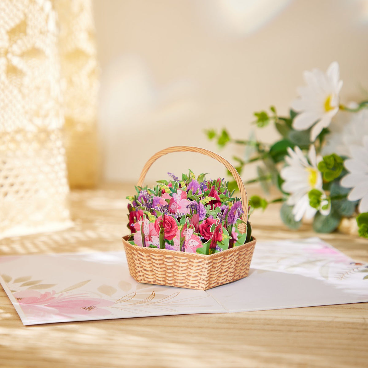 Mixed Flower Basket 3D Pop Up Card