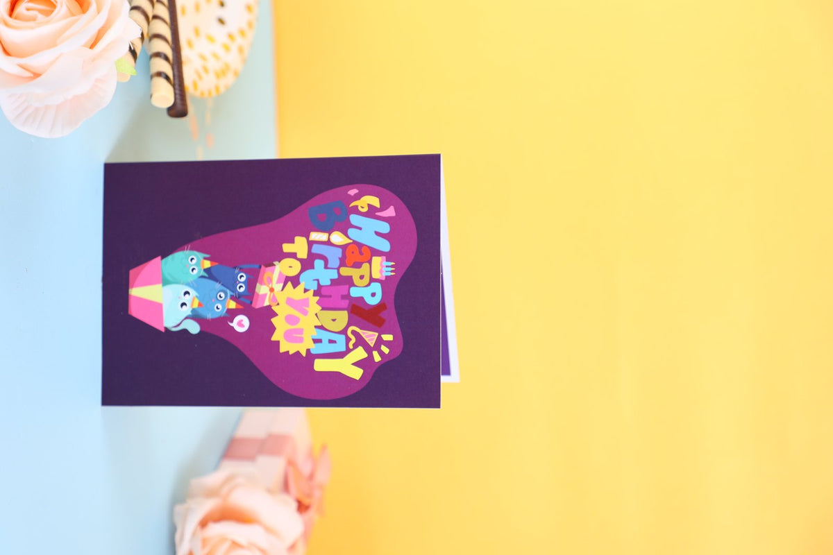 Letter Balloons Birthday Greeting Card
