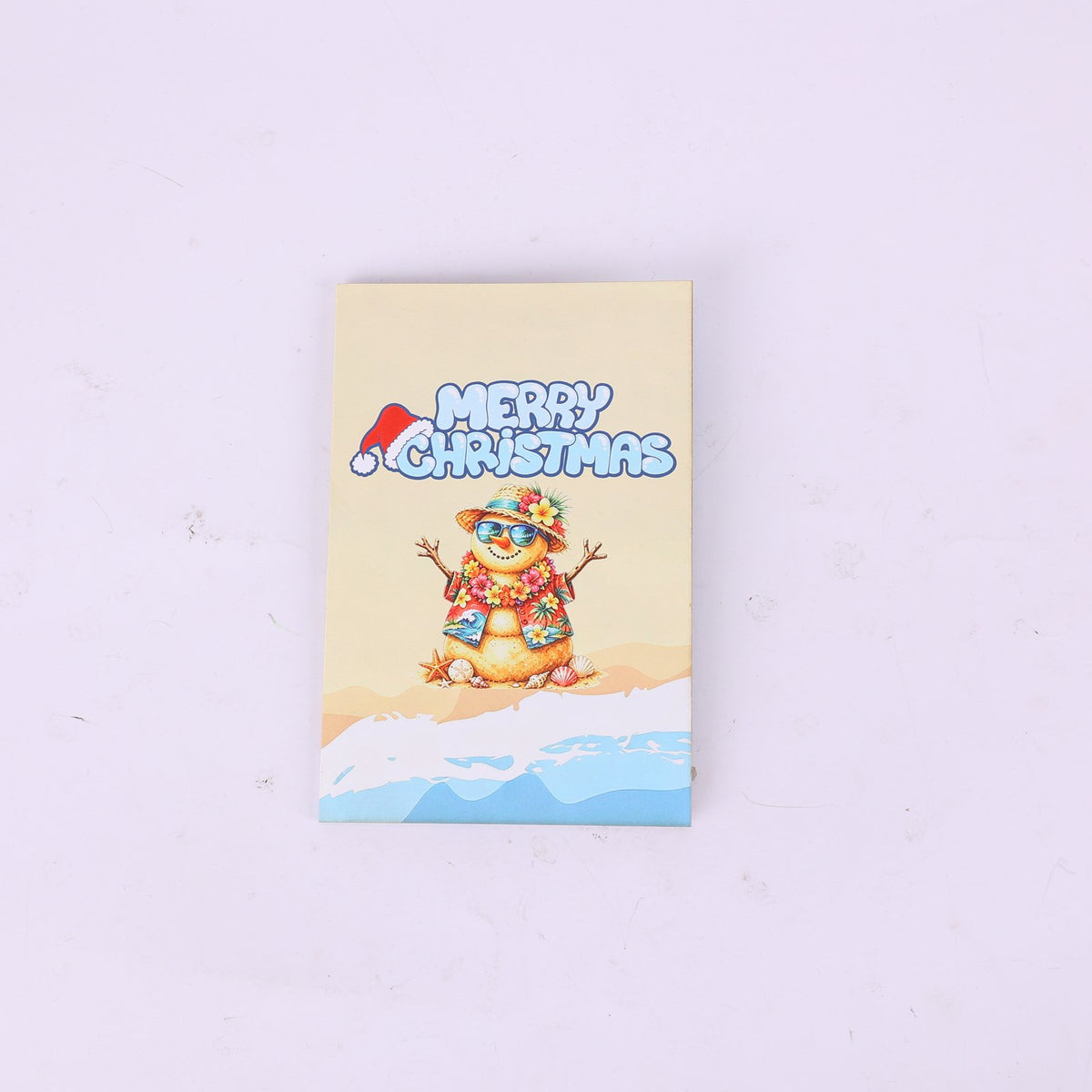 90° Christmas Snowman Beach Greeting Card