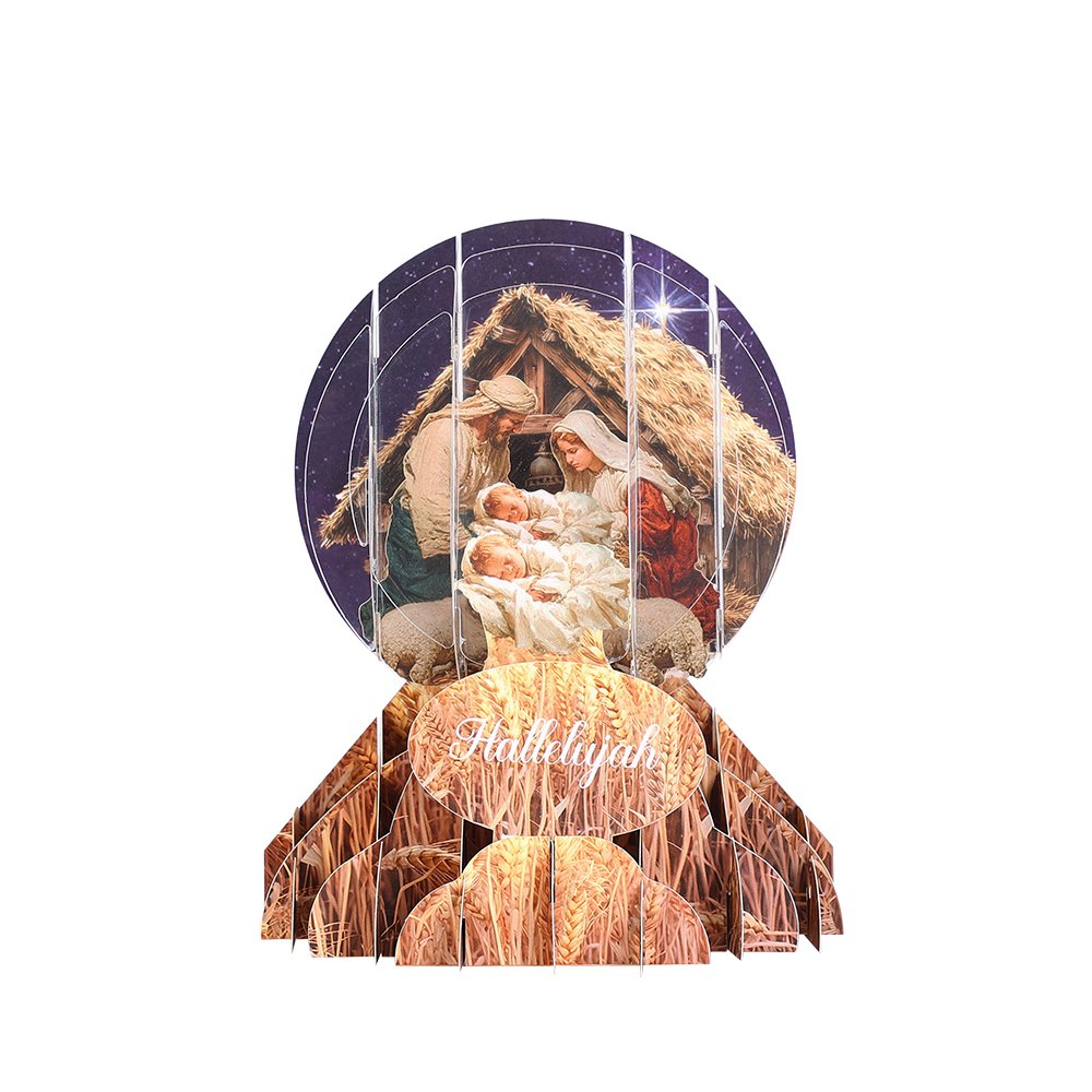 Christmas Nativity Manger Crystal Ball Card