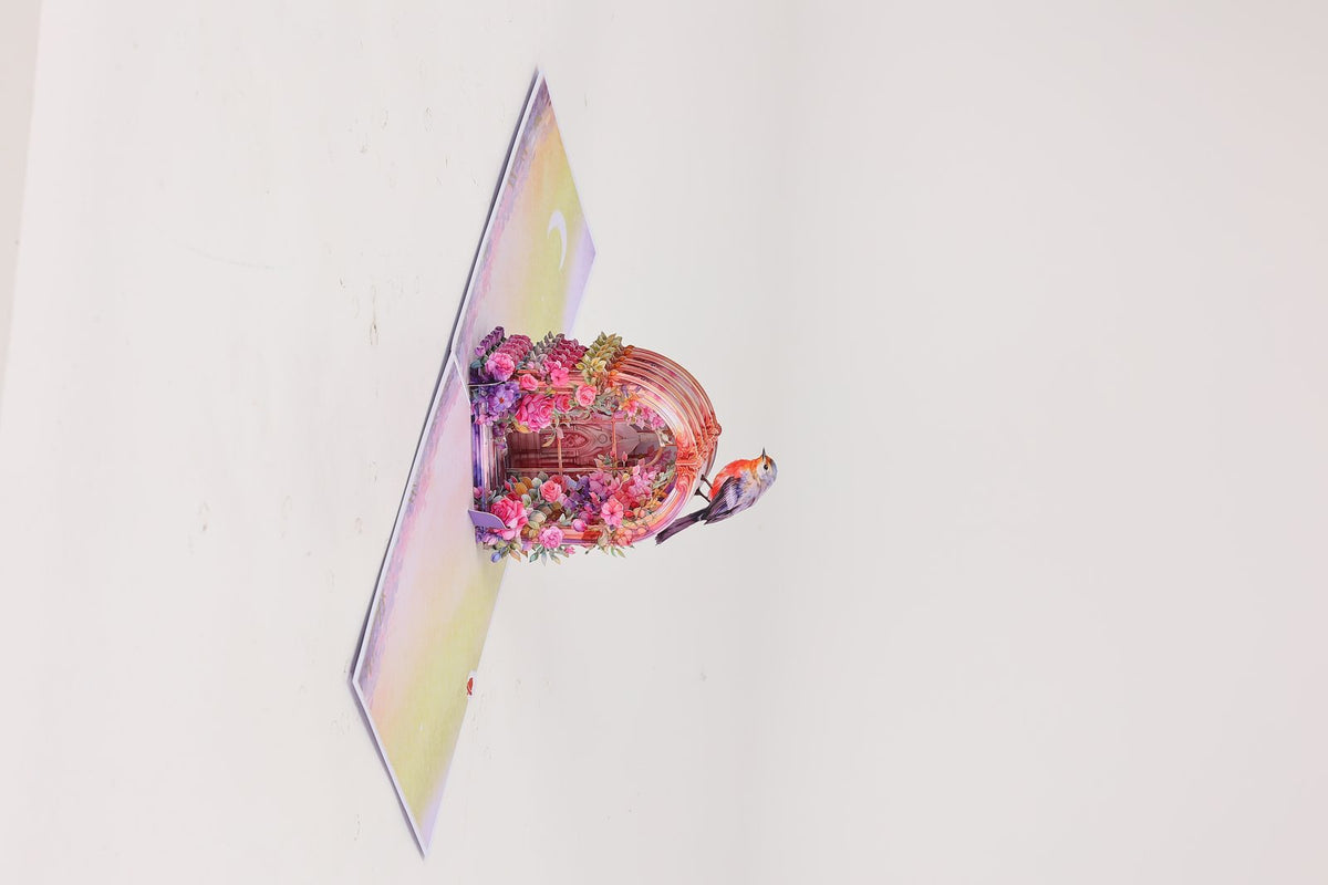 Stained Glass Window Castle 3D Pop Up Card