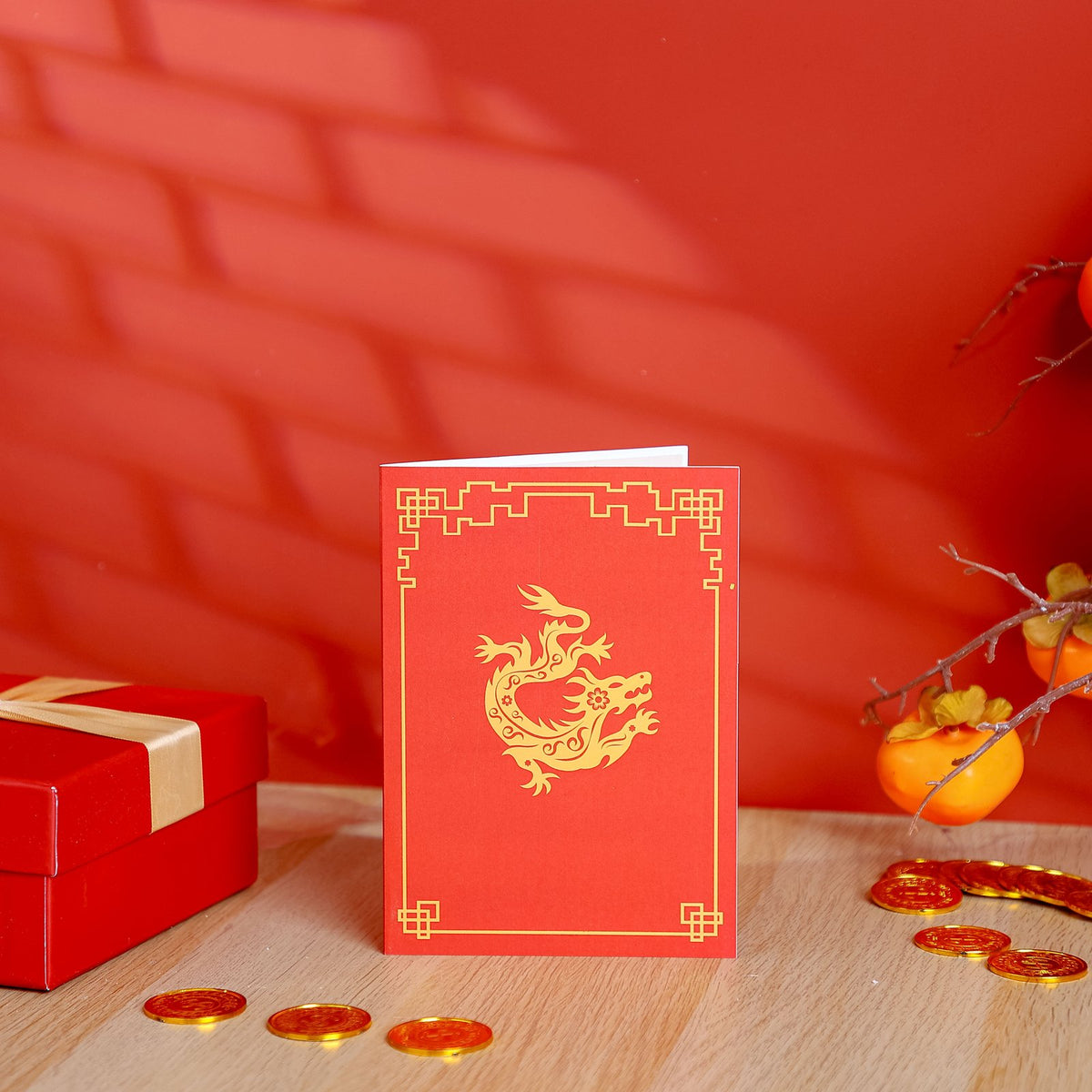 Chinese Dragon Paper-Cut 3D Pop Up Card