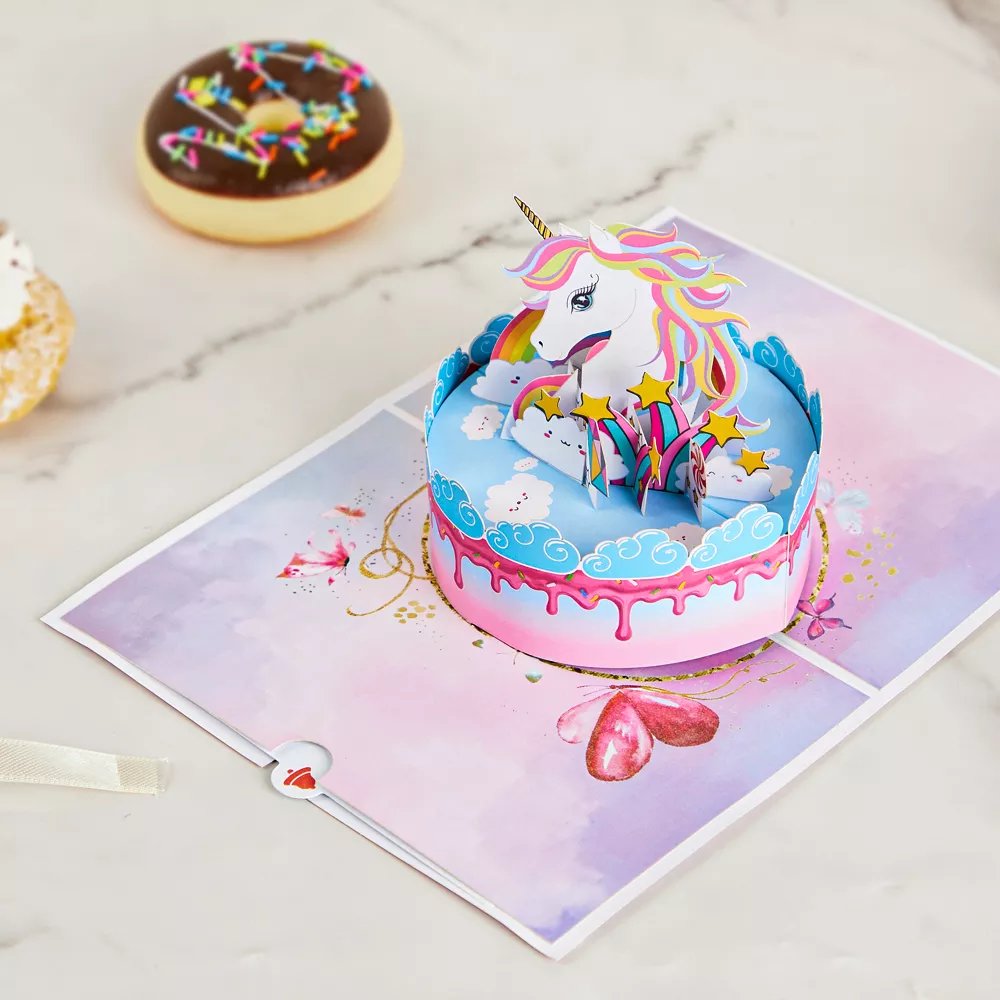 Unicorn Cake 3D Pop Up Card