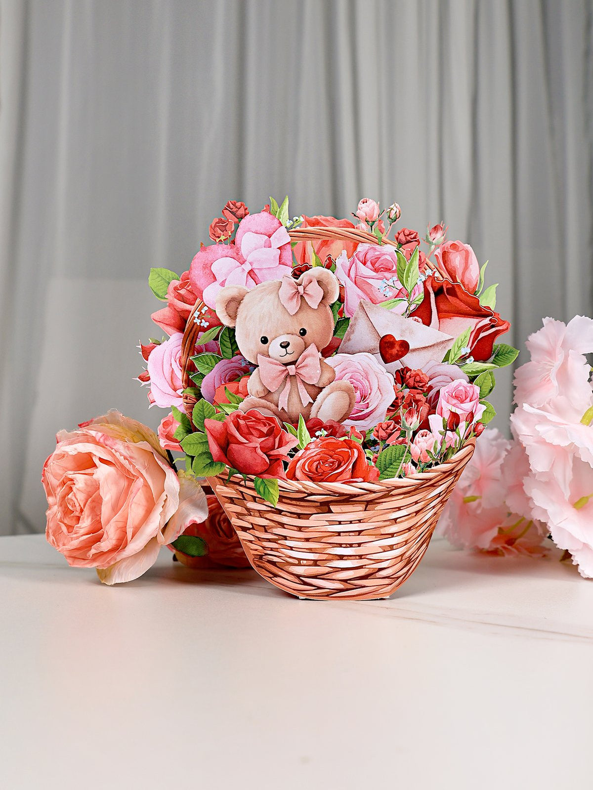 Rose Basket Pop Up Card