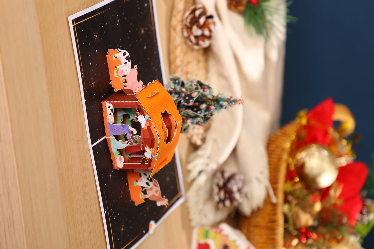 Nativity Manger Flip Pop Up Card