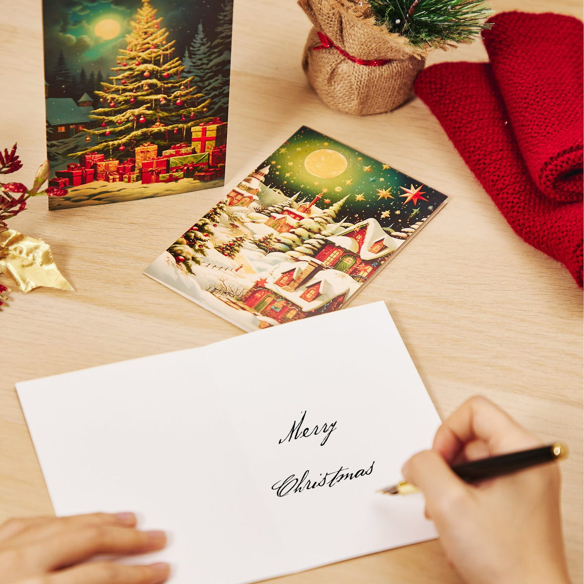 Christmas Vintage Flat Greeting Card