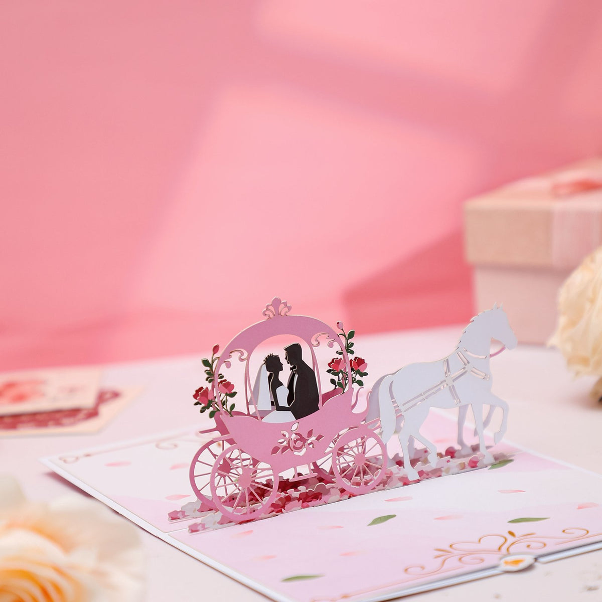 Minimalist Couple Line Art Flip Pop Up Card
