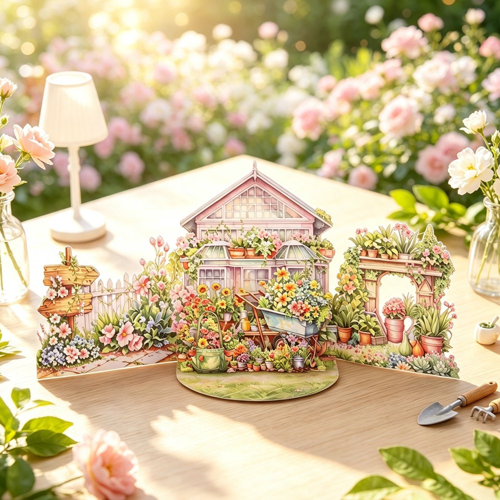 Garden Double Door 3D Pop Up Card