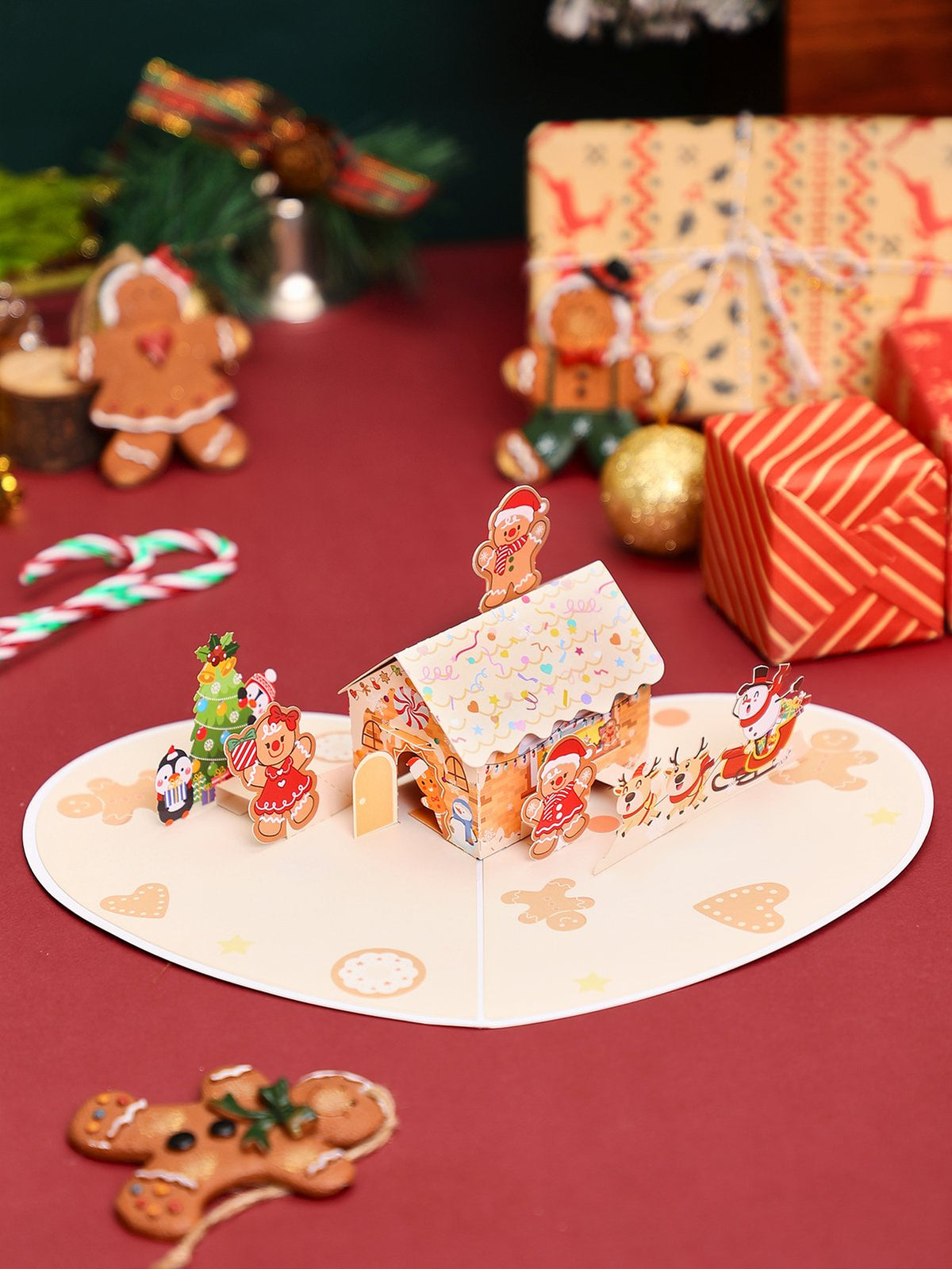 Gingerbread Man Flip Pop Up Card