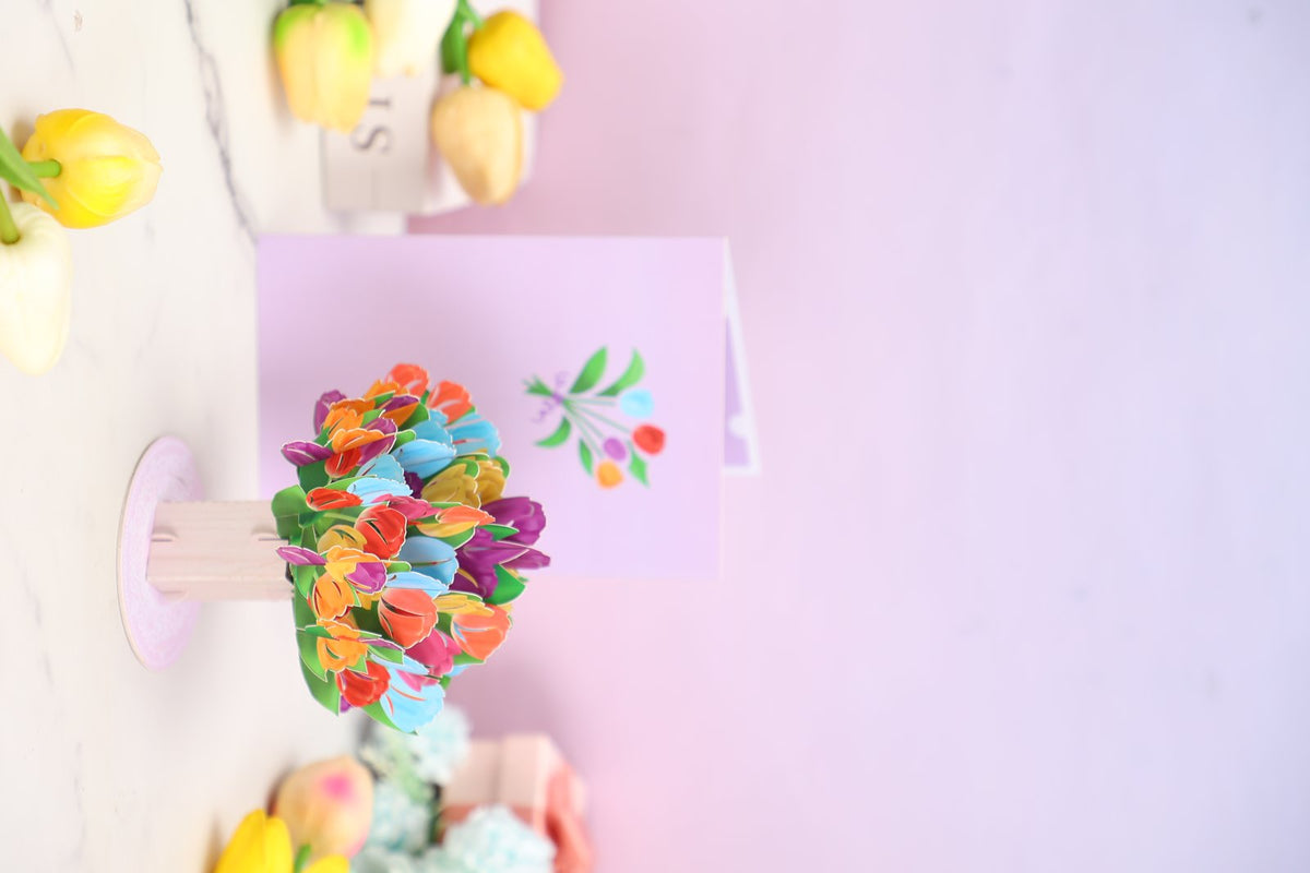Berry Floral Branch Flip Pop Up Card