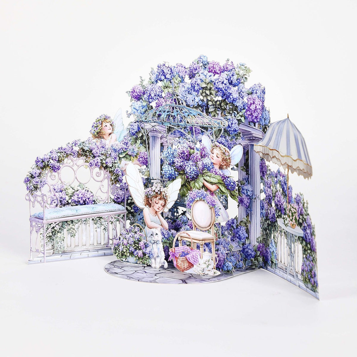 Hydrangea Fairy Double Door Pop Up Card