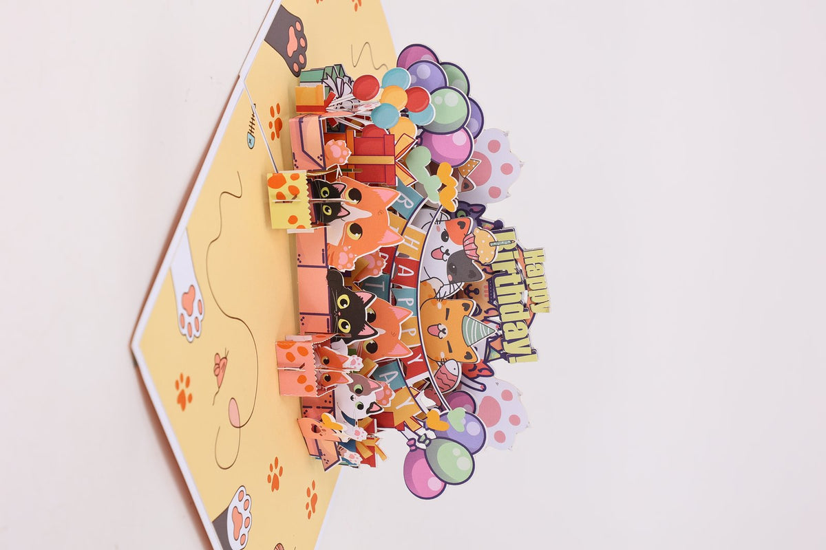 Birthday Cat 3D Pop Up Card