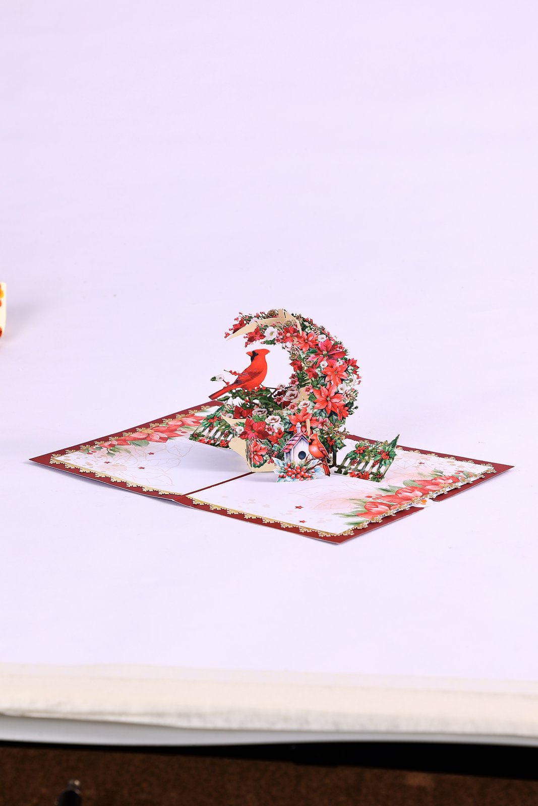 Cardinal Crescent Moon 3D Pop Up Card