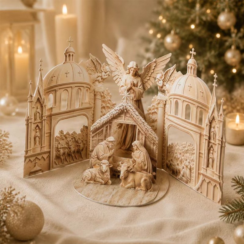 Relief Nativity Greeting Card