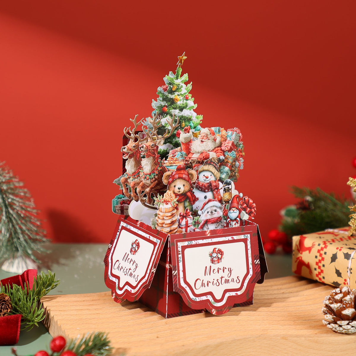 Christmas Gift Box Stack 3D Pop Up Card