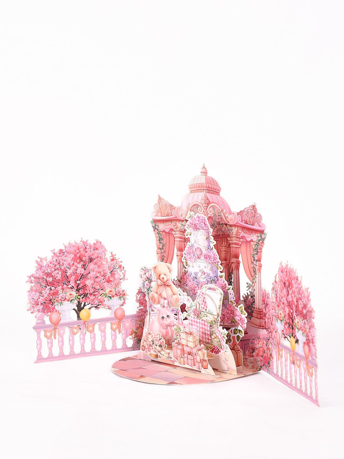Pink Castle Cherry Blossom 3D Pop Up Card