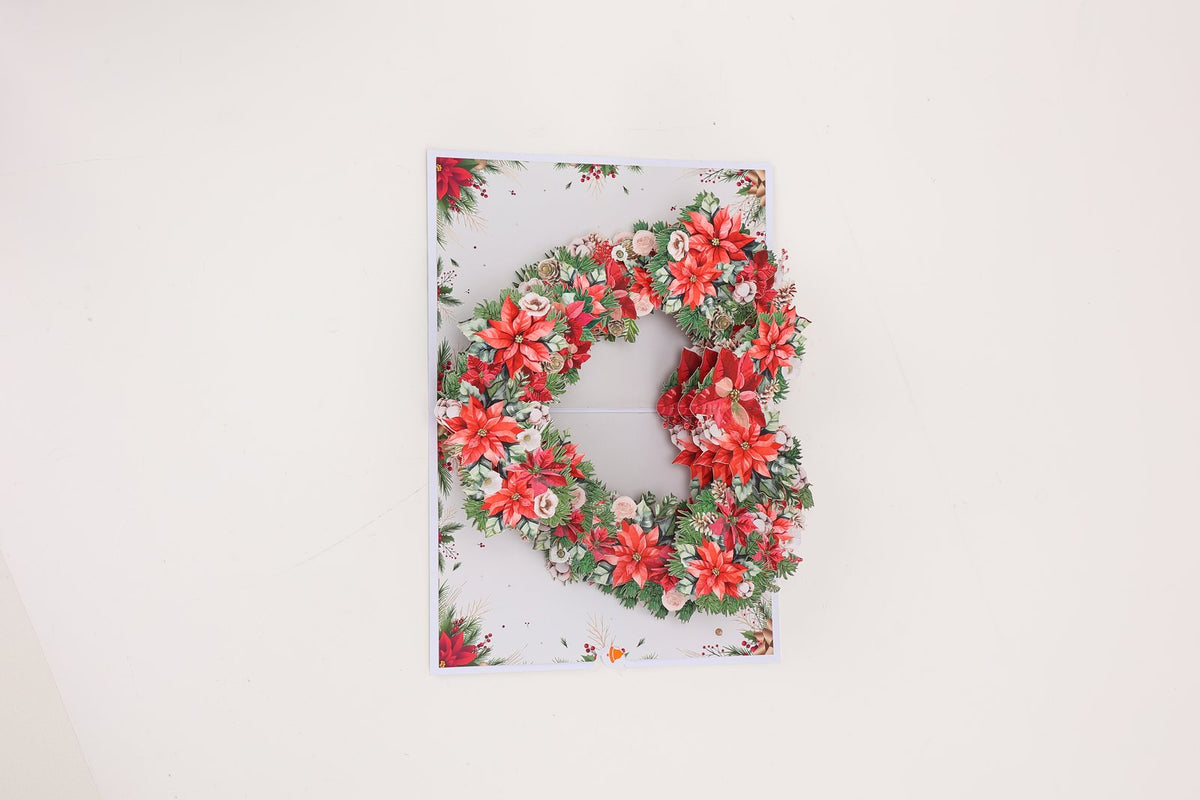 Poinsettia Heart Greeting Card