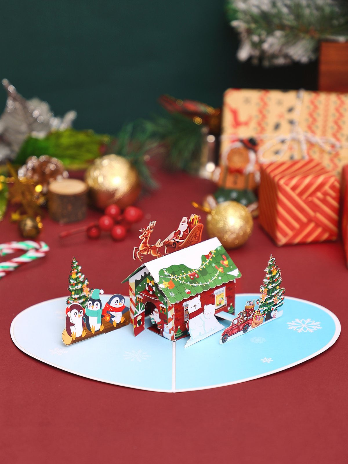 Christmas Top Hat Flip Pop Up Card