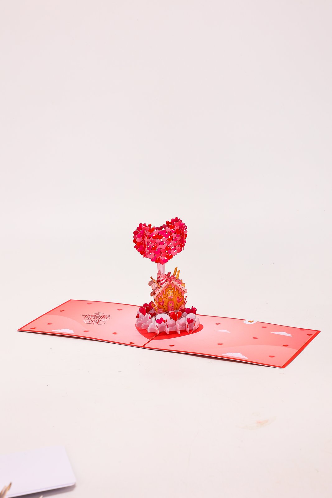 Valentine's Day Candy Flying House 3D Pop Up Card